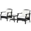 3 PCS Outdoor Furniture Set Modern Patio Wicker Rattan Chair Bistro Set