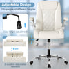 Adjustable Computer Desk Chair PU leather Executive Office Chair-Beige