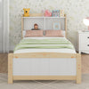 3ft Single Size Bed Single Bed Pine Wooden Kids Bed Frame with Storage Headboard
