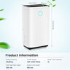 OYAJIA 25L Dehumidifier For Mould and Moisture Extraction Quiet 36dB with Wheels