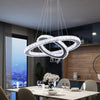 UK Crystal 2-Ring Chandelier LED Ceiling Lights Pendant Light Dimmable w. Remote