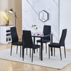 3/5Pcs Small Space Dining Set Square Glass Dining Table+ 2/4 Dining Chairs Home