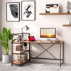 L-Shaped Corner Computer Desk Study Writing Table Workstation with Storage Shelf