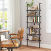 6-Tier Ladder Shelf Wall Mounted Bookshelf with Metal Frame