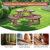 8 Seater Wooden Round Picnic Table and Bench Set Garden Furniture Set Outdoor