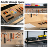 Workbench Workshop Garage Steel Storage Tool DIY Table W/ Pegboard Drawers Black
