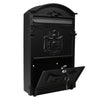 Heavy Duty Black Aluminium Lockable Secure Mail Letter Post Box Letterbox