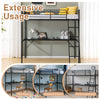 High Sleeper Bunk Bed Loft Cabin Bed Metal Frame Desk Kids Single With LED Black