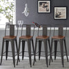 2/4x Breakfast High Bar Stools Wood Chairs Kitchen Pub Footrest Chair Industrial