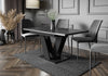 Extendable Table 120-160x80cm Kitchen Royal Marble Effect Masiv