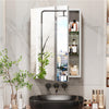 UK Bathroom Mirror Cabinet Wall Mount Vanity Mirror Shatter-proof Cosmetic Stand