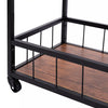 Industrial Kitchen Island Cart 3-Tier Rolling Bar Serving Trolley With Wine Rack