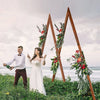 Rustic Farmhouse Triangle Wood Arch Wedding Garden Arbor Backdrop Stand Outdoor
