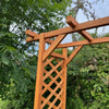 Wooden Garden Arch Pergola Feature Archway Natural with Square Top (Tan) Trellis