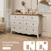 Freestanding Dresser Chest of Drawers 7-Drawer Cabinet w/4 Big Drawers-Grey