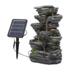 Solar Power Fountain Waterfall LED Water Feature Vertical Slate Statues &Panel