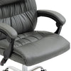Office Chair Home Desk Chair with Faux Leather Padded Armrest Swivel Chair Grey