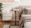 Height Adjustable Rolling Laptop Desk Over-bed Table with 2 Tilting Desktops,