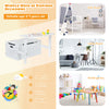 3-in-1 Kids Table and Chair Set Children Activity Bench Wooden Toy Storage Box