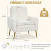 Modern Accent Chair Bedroom Upholstered Sherpa Armchair Single Sofa Chair