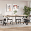 Dining Table in X Frame 200 x 100 x 75.5 Solid Pine Wood Cast C8T8
