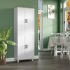 170cm Freestanding Kitchen Cupboard 4-Door Storage Cabinet w/ 4 Shelves, White