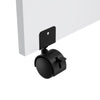 Mobile White Folding Dining Table Drop Leaf Rolling Desk with 2 Storage Shelves