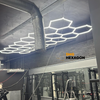 15pc Hexagon LED Lighting Grid & Blue Border Detail Garage Barber Shop Lights