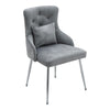 Modern Velvet Accent Dining Chairs Lounge Armchair with Cushion & Chrome Legs