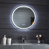 Black Round Framed LED Illuminated Bathroom Mirror with Dimmable Lights Demister