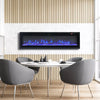 Electric Fireplace Media LED Wall Fire Wall Mounted / Standing Heater 40-100in