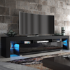 200cm TV Unit I Modern Cabinet TV Stand I Black High Gloss Doors I Free LED
