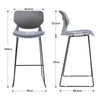 Set of 2 Pieces Upholstered Plastic Barstools Kitchen Dining Bar Chairs Seats UK
