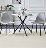 Dining Table Set, Small Round White Marble Effect Kitchen Table & 2 Grey Chairs