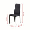 Small Space Dining Set 3Pcs Square Black Glass Dining Table+ 2 Dining Chairs Set