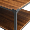 2 Tier Rectangle Coffee Table Industrial Living Room Accent Table Bottom Shelf