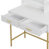 Dressing Table Makeup Desk with LED Light Mirror 2 Drawers Bedroom Vanity Desk