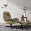 Chenille Fabric Soft Backrest Recliner Leisure Swivel Sofa Chair w/Footstool Set