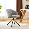 1PC 360° Swivel Dining Chair Chenille Upholstered Seat Kitchen Chair Grey