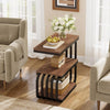 Industrial Small End Table, 3-Tier Narrow Side Accent Table with Metal Frame