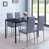 Rectangular Black Marble MDF Top Dining Table Metal Frame Dining Room Kitchen