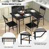 Rectangular Dining Furniture Set for 4 People Kitchen Table with 4 Chairs-Black
