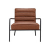 Distressed Tan Leather Armchair Occasional Retro Button Sofa Chair Padded Seat