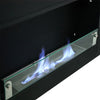 Bio Ethanol Fireplace Glass Fire Burner Inset/Wall Mounted Heater Indoor Black