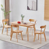 Rectangular 100% Solid Rubberwood Dining Table Round Edge Dining Room Kitchen