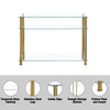 Clear Tempered Glass Console Table Entryway Hallway Living Room w/ Storage Shelf