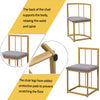 Dining Table and Chairs Set 6 Kitchen Table with MDF White Marble Tabletop Gold