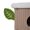 3-Story Cat Tower, 100cm, Wooden Cat House Cosy Bed Soft Cushions Scratch Pad