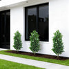 2Pcs 90cm Artificial Bay Laurel Tree with Ground Spikes, UV Resistant Fake Plant