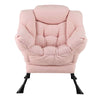 Home Office Accent Sofa Chair Leisure Lounge Armchair with Stool-Pink